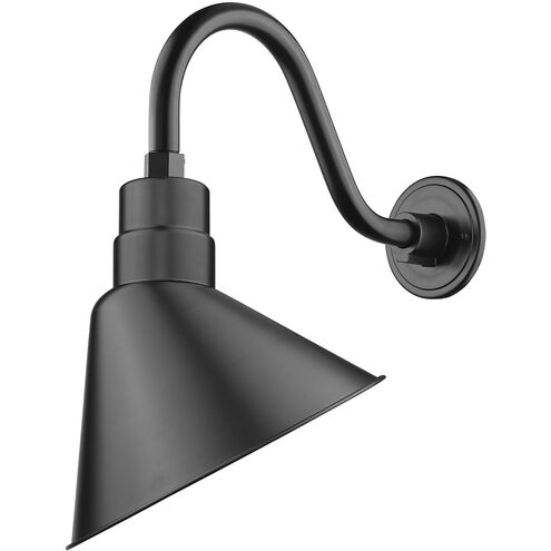 R Series Satin Black 12 inch Outdoor Angle Shade